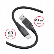 SWISSTEN DATOVÝ KABEL SOFT SILICONE USB / USB-C 0,4 M ČERNÝ