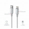 SWISSTEN DATOVÝ KABEL TEXTILE II USB-C / LIGHTNING 1,5 M BÍLÝ