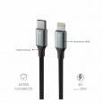 SWISSTEN DATOVÝ KABEL TEXTILE II USB-C / LIGHTNING 1,5 M ČERNÝ