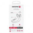 SWISSTEN NABÍJECÍ AUDIO ADAPTÉR TEXTILE USB-C (samec) / 2x USB-C (samice) 0,12 M BÍLÝ