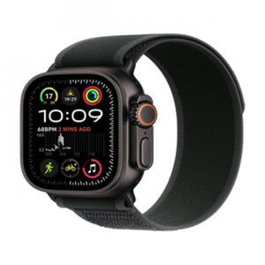 Apple Watch Ultra 2 (2024) 49mm Černý titan s černým titanovým milánským tahem L