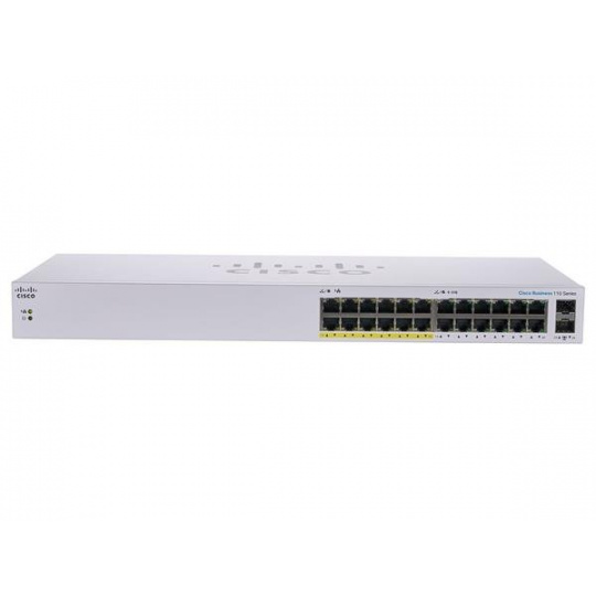 Cisco CBS110-24PP (24xGbE, 2xGbE/SFP combo, 12xPoE+, 100W, fanless) - REFRES