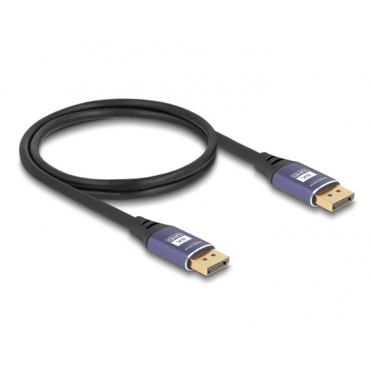 Delock DisplayPort kabel 8K 60 Hz 1 m lila kovový