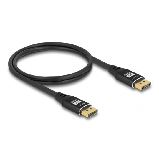 Delock DisplayPort kabel 8K 60 Hz 1 m černý kov