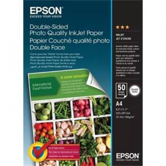 EPSON paper A4 - 120g/m2 - 50 sheets - Double-Sided Photo Quality Inkjet Paper