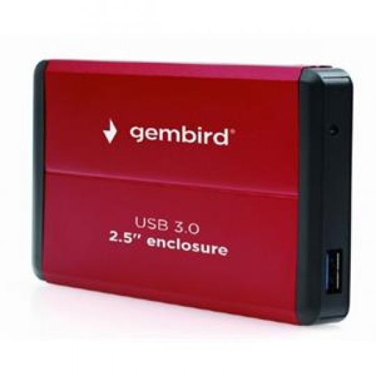 GEMBIRD Externí box pro 2.5" zařízení, USB 3.0, SATA, červený