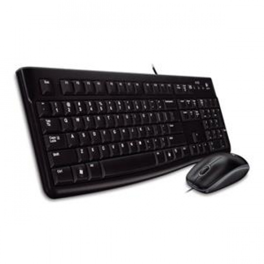 Logitech klávesnice s myší Desktop MK120, CZ/SK, USB, černá