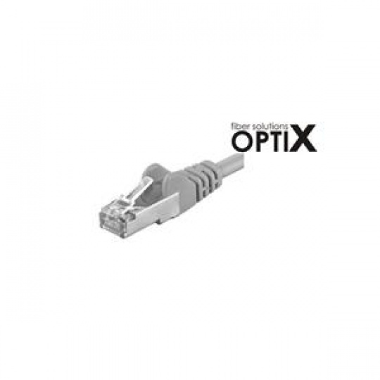 OPTIX S/FTP Patch cord Cat6A, 0,25m šedý