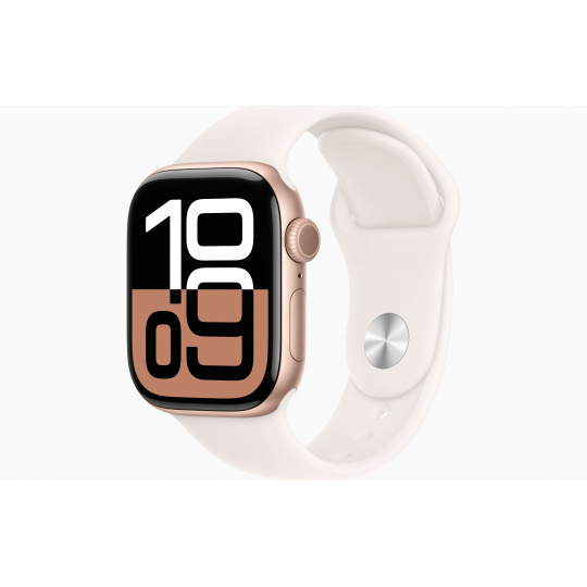 Apple Watch S10/42mm/Rose Gold/Sport Band/Light Blush/-S/M