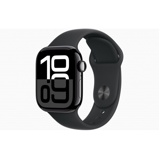 Apple Watch S10 Cell/42mm/Jet Black/Sport Band/Black/-M/L