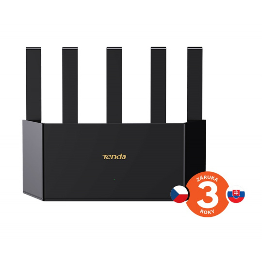 Tenda TX12L Pro AX3000 WiFi 6 Mesh Router, 1x GWAN, 3x GLAN, IPv6, 5x 6dBi, WPA 3, CZ app