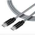 Tactical Fast Rope Aramid Cable USB-C/USB-C 100W 20V/5A 0.3m Grey