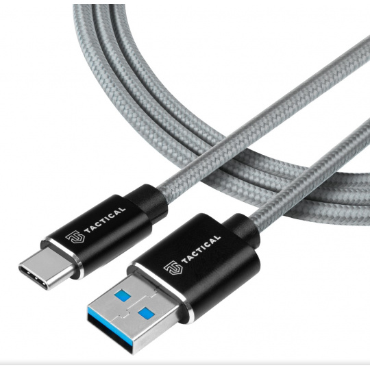 Tactical Fast Rope Aramid Cable USB-A/USB-C 2m Grey