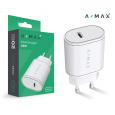 Aligator síťová nabíječka A-MAX PD 20W USB-C bílá