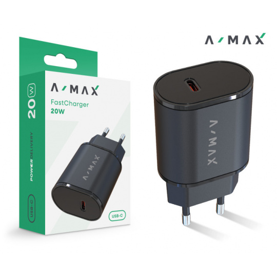 Aligator síťová nabíječka A-MAX PD 20W USB-C černá