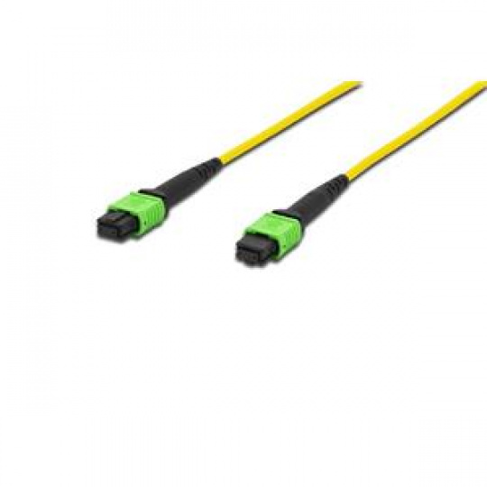 Digitus Fiber Optic Patchcord, MPO to MPO, Female OS2, Singlemode 09/125 µ, 10m, Method A Jacket: yellow, Housing: green