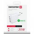 SWISSTEN SÍŤOVÝ ADAPTÉR 4x USB 4A 20W BÍLÝ