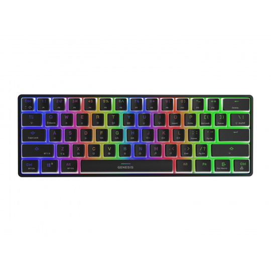 Genesis herní klávesnice THOR 660/RGB/Gateron Brown/Bezdrátová USB + Bluetooth/US layout/Černá