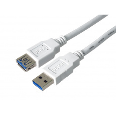 PremiumCord Prodlužovací kabel USB 3.0 Super-speed 5Gbps A-A, MF, 9pin, 1m bílá