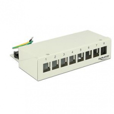 Delock Keystone Desktop Patch Panel 8 Port grey