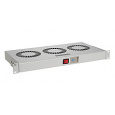 Chladící jednotka 19" 1U 3 ventilátory s bimetalovým termostatem RAL 7035 do 19" lišt VJ19-3-T-G