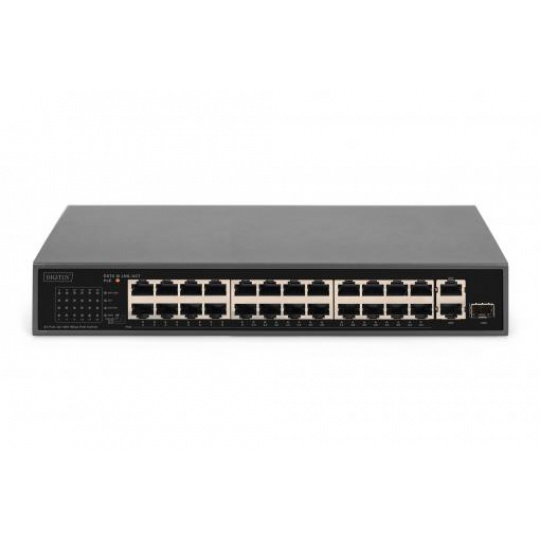 DIGITUS 24 Port 10/100 Mbps PoE 24x10/100Mbps PoE RJ45 Ports,1 xGE RJ45,1xSFP