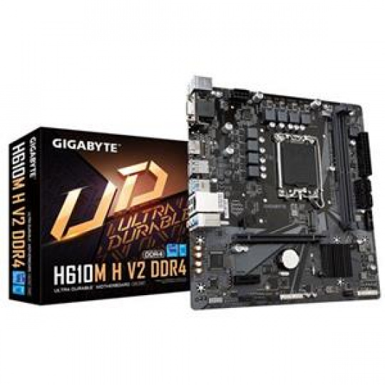 GIGABYTE MB Sc LGA1700 H610M H V2 DDR4, Intel H610, 2xDDR4, 1xVGA, 1xHDMI,  D-Sub