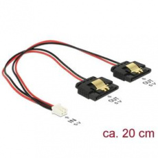 Delock Napájecí kabel 2 pin samice > 2 x SATA 15 pin samice (5 V) kovová spona 20 cm