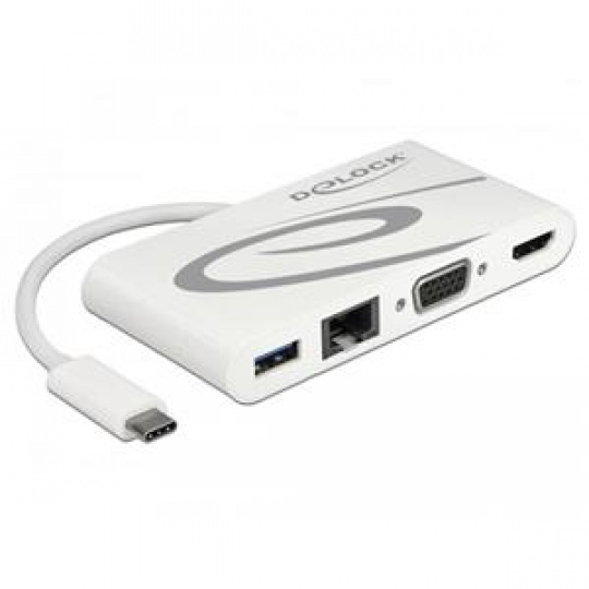 Delock USB Type-C™ 3.1 Dokovací stanice HDMI 4K 30 Hz + VGA + LAN + USB PD