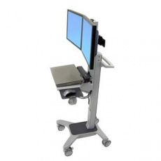 ERGOTRON Neo-Flex® Dual WideView WorkSpace, pojízdný multifunkční vozík, uchycení pro dva monitory