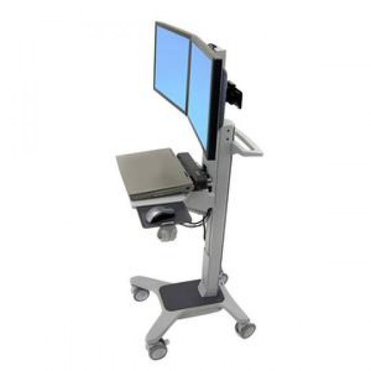 ERGOTRON Neo-Flex® Dual WideView WorkSpace, pojízdný multifunkční vozík, uchycení pro dva monitory