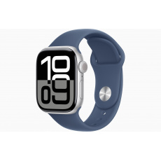 Apple Watch S10/46mm/Silver/Sport Band/Denim/-M/L