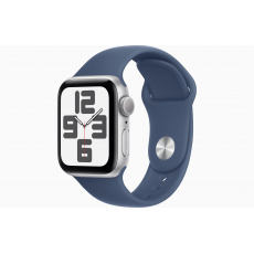 Apple Watch SE/44mm/Silver/Sport Band/Denim/-M/L