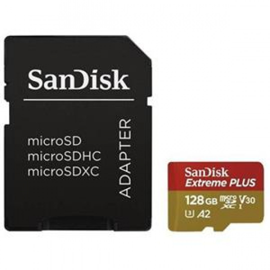 SanDisk Extreme PLUS microSDXC 128GB 200MB/s +ada.