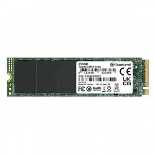 TRANSCEND TS250GMTE115S - 250GB, M.2 2280,PCIe Gen3x4, NVMe, TLC, DRAM-less