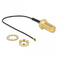 Delock Antenna Cable RP-SMA Jack Bulkhead > MHF IV/ HSC MXHP32 compatible plug 100 mm 0.81 thread length 10 mm