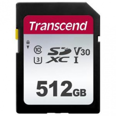 Transcend 512GB SDXC 300S (Class 10) UHS-I U3 V30 paměťová karta, 100 MB/s R, 85 MB/s W