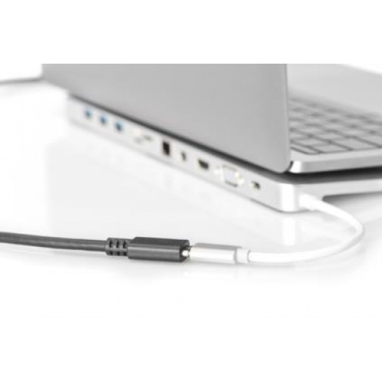 Digitus Prodlužovací kabel USB typu C, typ C samec/ samice , 0,7 m, Gen2, 5A, 10 GB, verze 3.1, CE, bl