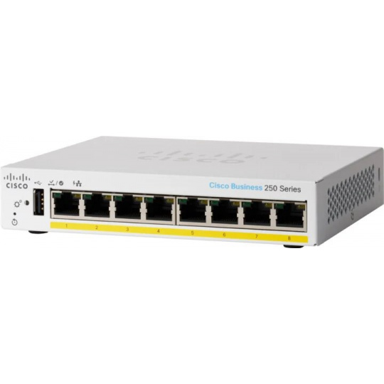 Cisco CBS250 Smart 8-port GE, Partial PoE, Desktop, Ext PSU - REFRESH