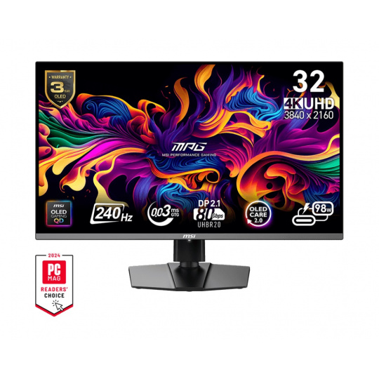 MSI MPG/322URX/31,5"/QD-OLED/4K UHD/240Hz/0,03ms/Black/2R