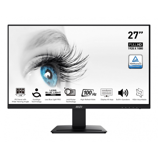 MSI Pro/MP273A/27"/IPS/FHD/100Hz/1ms/Black/2R