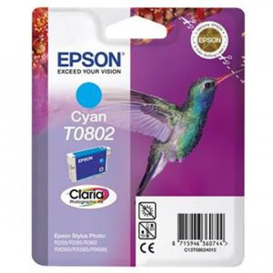 EPSON cartridge T0802 cyan (kolibřík)