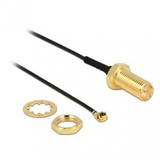 Delock Antenna Cable RP-SMA jack bulkhead > MHF/ U.FL-LP-068 compatible plug 100 mm thread length 10 mm