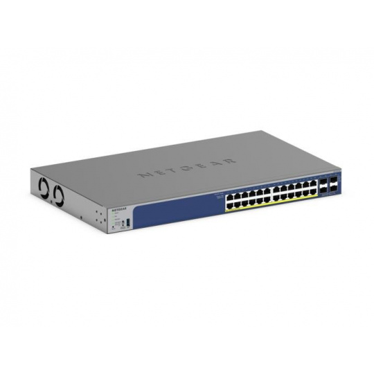 Netgear 24-Port Gigabit Ethernet, PoE+, Smart Switch, 4 SFP+ Ports (190W) - GS728TXP