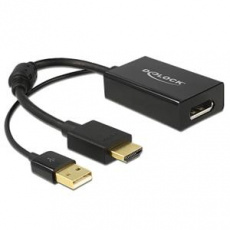 Delock adaptér HDMI-A samec > Displayport 1.2 samice černá