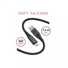 SWISSTEN DATOVÝ KABEL SOFT SILICONE USB / LIGHTNING 1,5 M 60W ČERNÝ