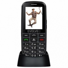 EVOLVEO EasyPhone EG, mobilní telefon pro seniory s nabíjecím stojánkem (černá barva)