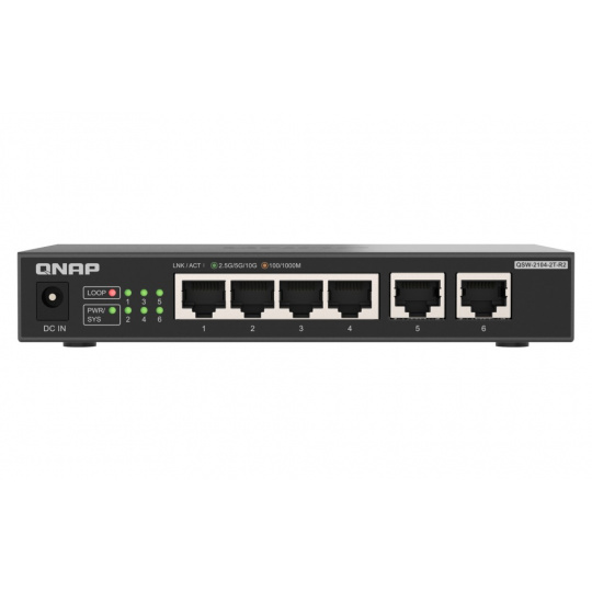 QNAP switch QSW-2104-2T-R2 (4x 2,5GbE RJ45 a 2x 10GbE RJ45)