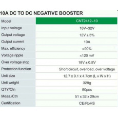 Napěťový měnič Carspa CNT2412-10A, 24V/12V, 10A, 120W