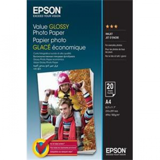 EPSON paper A4 - 183g/m2 - 20sheets -Value Glossy Photo Paper